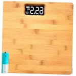 Vonios svarstyklės BAMBOO su LCD ekranu, iki 180 kg, medinės