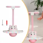 &Scaron;okinėjimo kamuolys su rankena ir &scaron;viesomis, rožinis