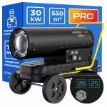 Alyvos radiatorius 30 kW OH-30 PRO su termostatu, LCD ekranu, 22 l kuro baku ir ratukais
