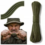 Paracord virvė 30 m, 7 gijų, 4 mm, alyvuogių spalvos