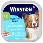&Scaron;unų konservai WINSTON su elniena ir &scaron;irdelėmis, 150 g