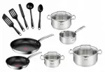 Puodų rinkinys TEFAL Duetto su dangčiu ir mentele