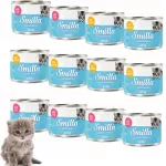 Kačių konservai Smilla Kitten, 12 x 200 g, įvairių skonių (ver&scaron;iena, vi&scaron;tiena)