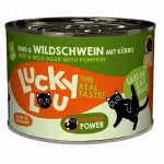 &Scaron;lapus kačių ėdalas LUCKY LOU su pauk&scaron;tiena ir &scaron;erniena, 200 g