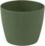Plastikinis žalias dekoratyvinis gėlių vazonas, 14 cm