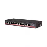 Tinklo jungiklis Getfort GF-110D-8P-120, 8 PoE prievadai, tvirtinimas į spintą, skirtas IP kameroms