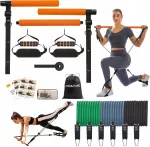 Pilates namų treniruočių juostų rinkinys su rankenomis