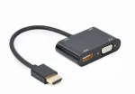 Adapteris GEMBIRD HDMI į HDMI/VGA su garso i&scaron;vestimi