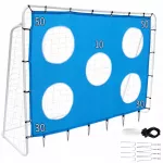 Futbolo vartai su taiklumo kilimėliu, metaliniai, 213x152, vaikams