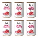 &Scaron;unų konservai BRIT MONO su jautiena, 6 x 400 g