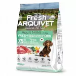 Pusiau mink&scaron;tas &scaron;unų pa&scaron;aras ARQUIVET FRESH MINI su kiauliena ir žuvimi, 1 kg, mažų veislių &scaron;unims