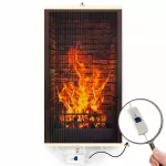 Infraraudonųjų spindulių sieninis &scaron;ildytuvas TRIO su termoreguliatoriumi, dekoras: židinys