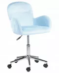Biuro sukamoji kėdė, veliūrinė, &scaron;viesiai mėlyna