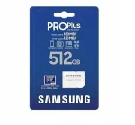 Atminties kortelė Samsung Micro SDXC PRO PLUS 512 GB su SD adapteriu, 180 MB/s skaitymo greitis