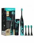 Elektrinis dantų &scaron;epetėlis HAPPYBRUSH ECO VIBE 3 Black Mint su įkraunama baterija