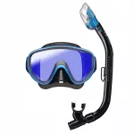 Kaukės ir snorkelio rinkinys Tusa Serene UC-0118M su veidrodiniu stiklu, mėlynas