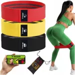 Atsparumo gumų rinkinys Trizand, 3 vnt., 8&ndash;31 kg, su QR treniruočių planu