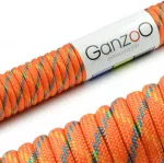 Paracord 550 nailonas, oranžinis, 30 m, apyrankėms ir bushcraft