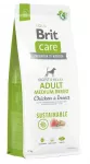 Sausas &scaron;unų pa&scaron;aras Brit Care Sustainable Adult Medium, vi&scaron;tiena ir vabzdžiai, 12 kg