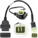 Adapterio laidas KAWASAKI 6 pin į OBD2 16 pin