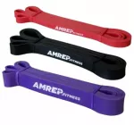 Atsparumo gumų rinkinys AMREP FITNESS (raudona, juoda, violetinė)