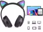 Belaidės ausinės su LED katės ausytėmis vaikams, Bluetooth