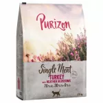 Sausas pa&scaron;aras &scaron;unims Purizon Single Meat su kalakutiena ir viržių žiedais, 2,5 kg