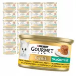 Drėgnas vi&scaron;tienos ir morkų pa&scaron;tetas katėms GOURMET GOLD, 24 x 85 g