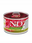 &Scaron;unų konservai Farmina N&D Quinoa Skin&Coat su antiena, suaugusiems mažų veislių, 140 g