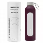Stiklinis vandens butelis 1 l Wessper B1 borosilikatinis, Ruby