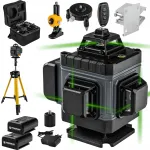 Kryžminis žalias lazerinis nivelyras 4D, 360&deg;, 16 linijų, savaime i&scaron;silyginantis