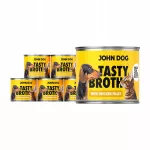 Vi&scaron;tienos sultinys katėms ir &scaron;unims John Dog, 6 x 140 g