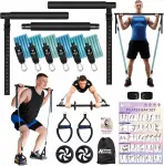 Fitneso juostų rinkinys su &scaron;tanga PILATES, 6 vnt., namų treniruotėms