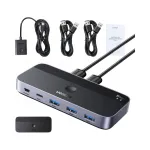 USB &scaron;akotuvas Ugreen Switch 3x USB-A 3.0, USB-C, 5 Gb/s, 1,5 m kabelis