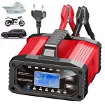 Įtampos reguliatorius motociklui, automobiliui, valtims, su LCD ekranu, 12V/24V