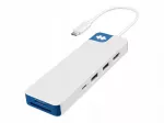 USB-C &scaron;akotuvas HyperDrive Flex Ultra 8 jungčių, baltai mėlynas