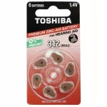 Klausos aparatų baterijos Toshiba 312, 6 vnt.