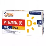Vitaminas D3 4000 IU kapsulės, 120 vnt., DOZ, 75+ amžiaus žmonėms