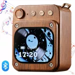 Bluetooth kolonėlė Retro Mini, medinė, su spalvotu ekranu, Bluetooth 5.4