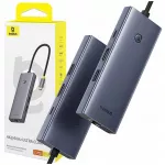 USB-C hub'as BASEUS su HDMI 4K 60Hz, 2x USB-A 3.1, USB-C 3.1, USB 2.0, PD, RJ45