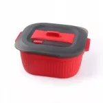 Silikoninis maisto indelis su dangteliu, raudonas