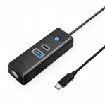 USB-C &scaron;akotuvas, 3 jungtys: USB-A, USB-C, RJ45 gigabit Ethernet, 1,8 m