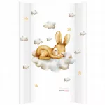 Kietas vystymo stalas, 47x70 cm, priedas lovytei, BUNNY ON CLOUD, smėlio spalvos