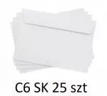 Baltos popierinės vokelės C6, 25 vnt., SK