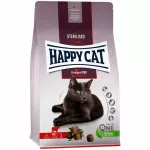 Sausas pa&scaron;aras sterilizuotoms katėms Happy Cat su jautiena, 1,3 kg