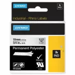 Poliesterinė juostelė DYMO IND Rhino, 19 mm x 5,5 m, permatoma su juodu užra&scaron;u