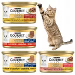 Katinų ėdalas PURINA GOURMET GOLD, įvairių skonių mousse ir gabaliukai padaže, 24 x 85 g