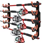 Sieninis kabykla su 6 ABS laikikliais, juoda ir oranžinė, 35,5 cm