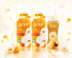 Skalbinių mink&scaron;tiklio rinkinys Lenor Gold Orchid Vanilia 2 x 1,25 l + kvapniosios perlai 195 g