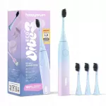 Elektrinis dantų &scaron;epetėlis HAPPYBRUSH ECO VIBE Sunrise, pradžios rinkinys, 3 antgaliai